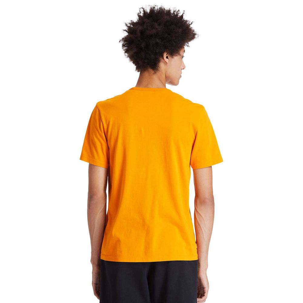 Timberland Mens T-Shirts Heritage Short-Sleeve Graphic - Orange - India FB1057948